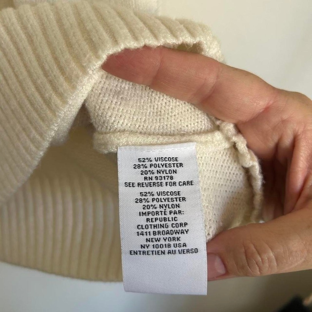 Magaschoni Cream Mock Neck Sweater M - Picture 4 of 4